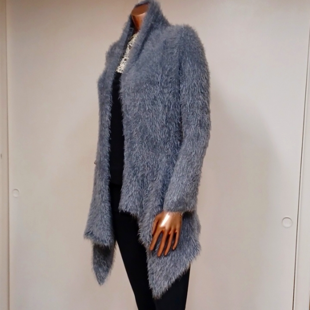 VTG Escio Fuzzy Crochet Drape Cardigan